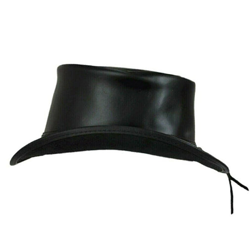 Black Leather Top Hat, Black Hat