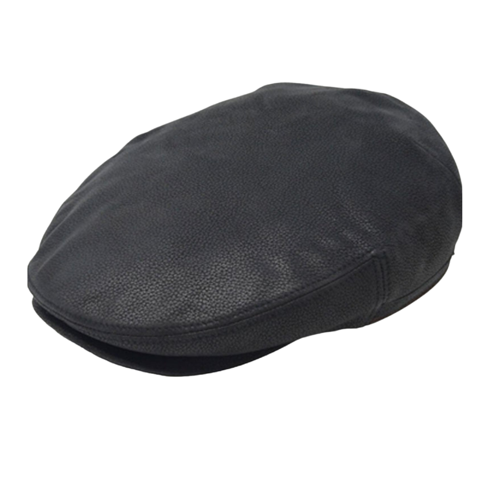 Black Stetson Ivy leather cap with oily timber finish
