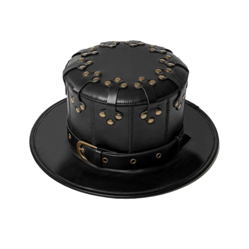 Bold Studded Leather Hat for a Stylish Look
