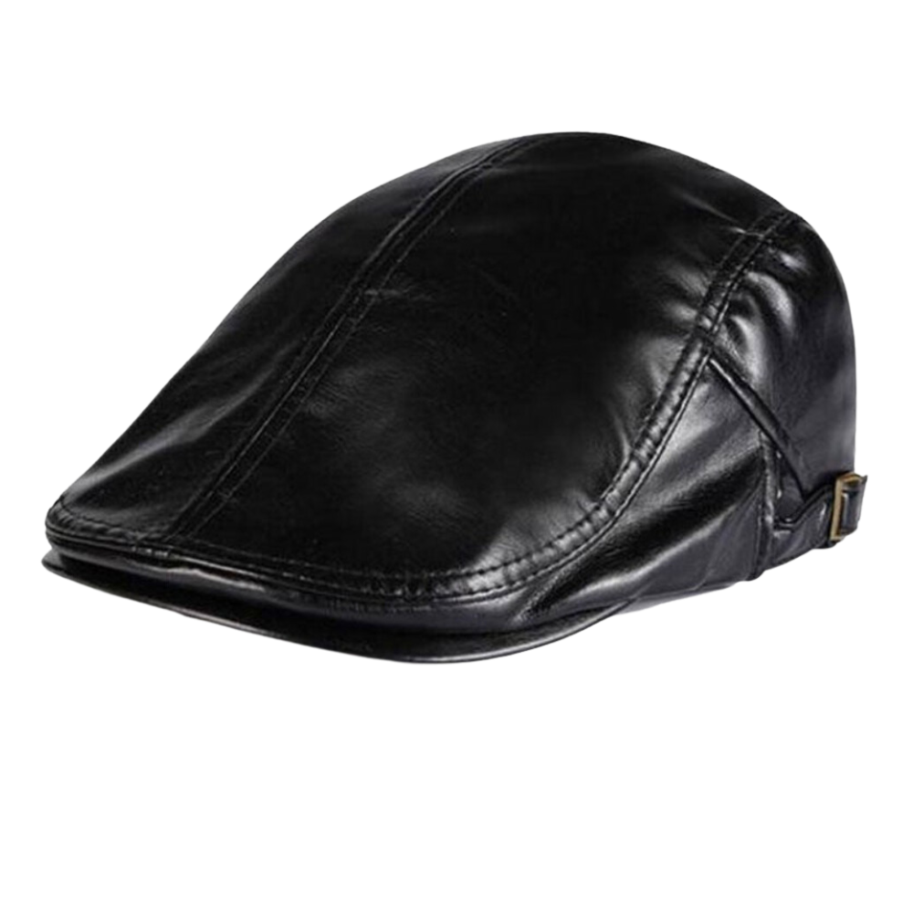 Canada leather newsboy cap with an adjustable fit for comfort and style.
