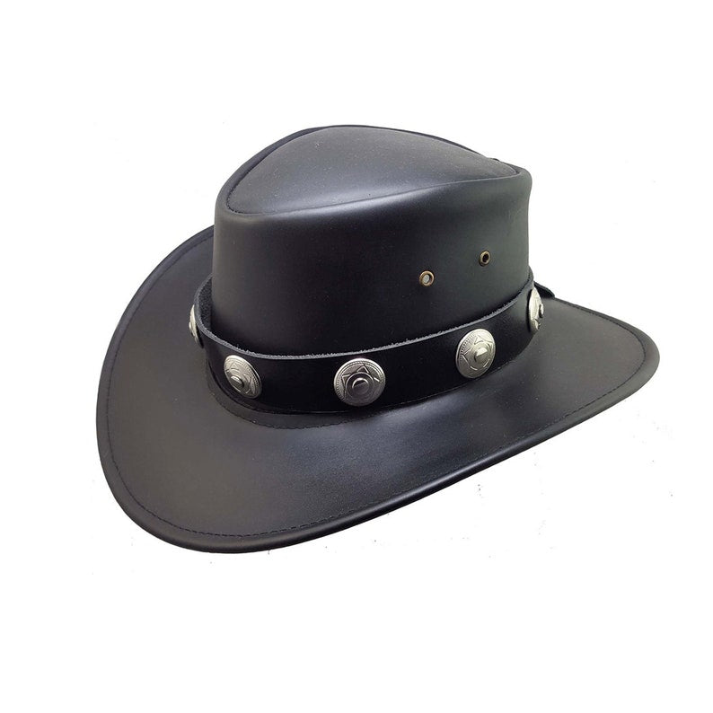 Cattleman Cowboy Hat with silver conchos for cowboys
