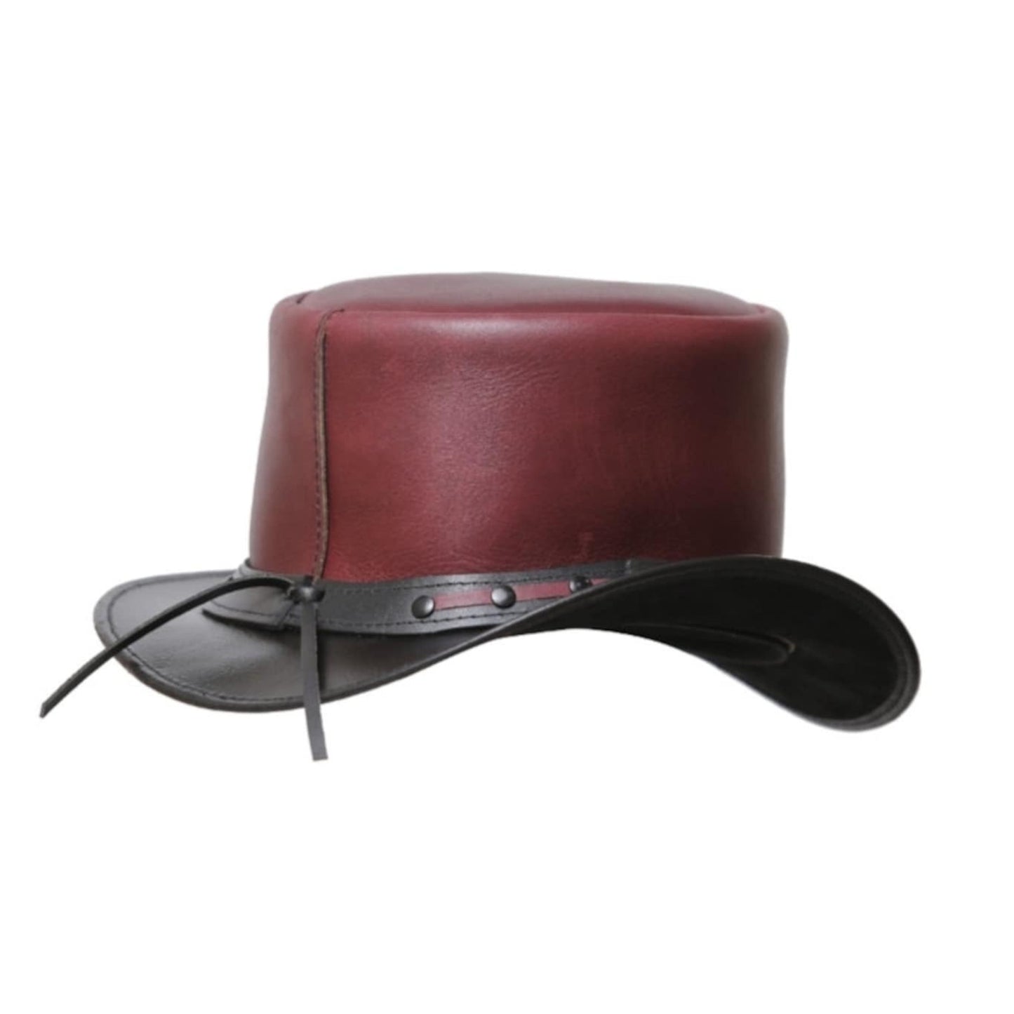 Classic American top hat made from high-quality leather
