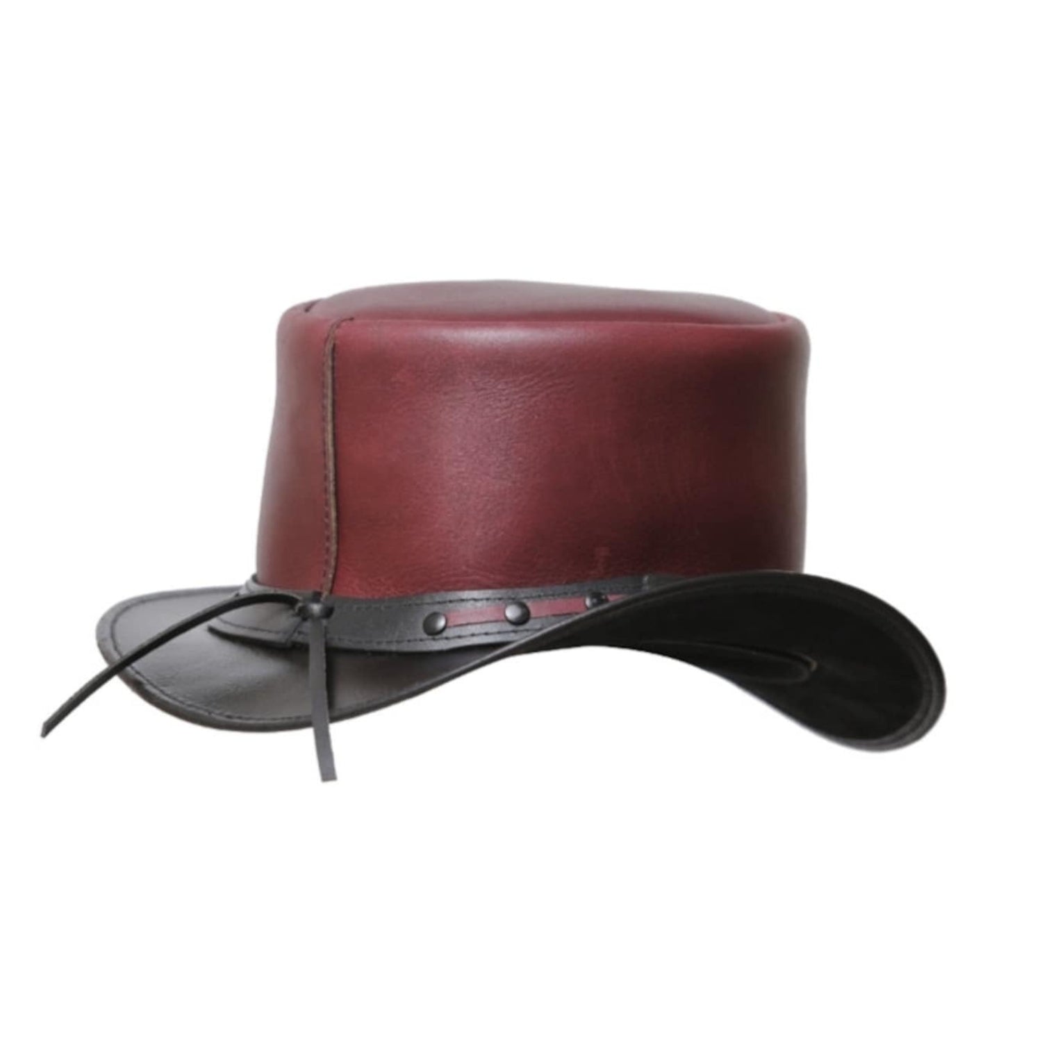 Classic American top hat made from high-quality leather
