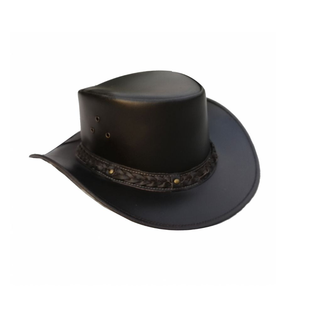 Dark brown cowboy hat with western heritage design.
