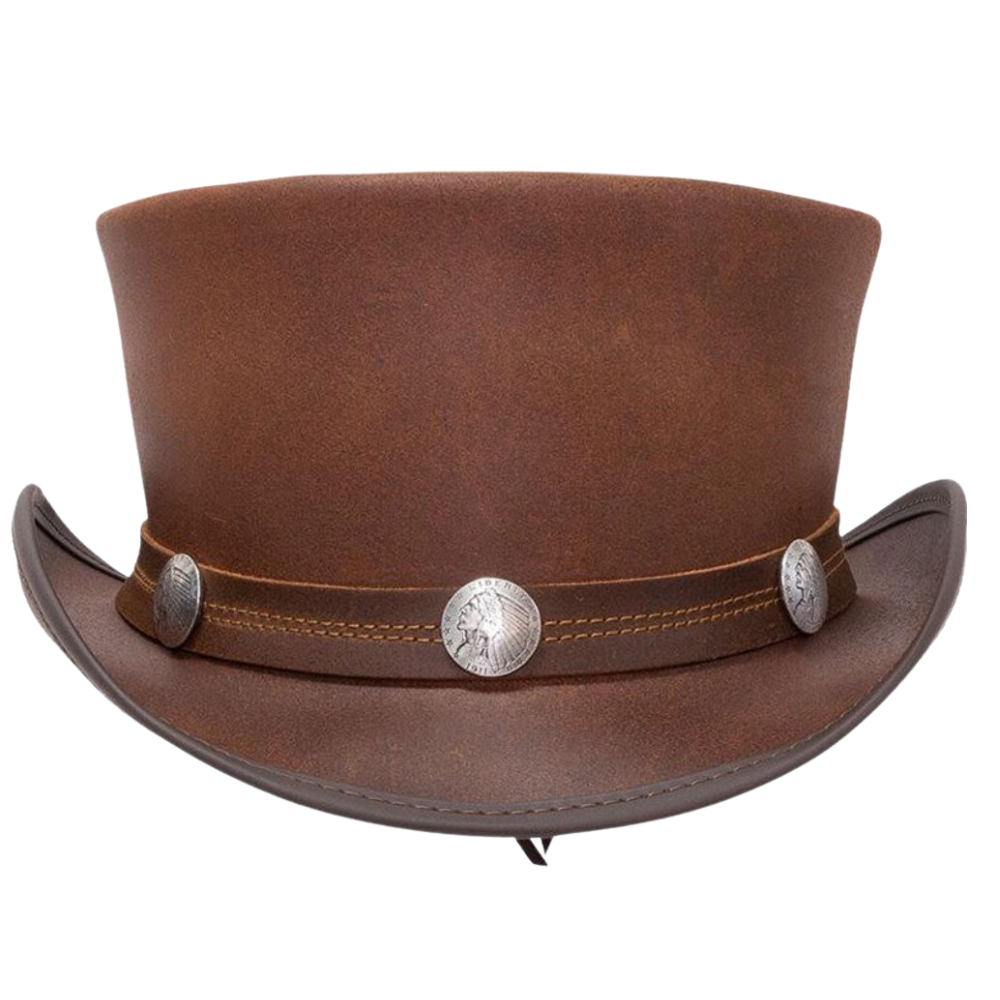 Elegant Marlow top hat featuring a nickel band

