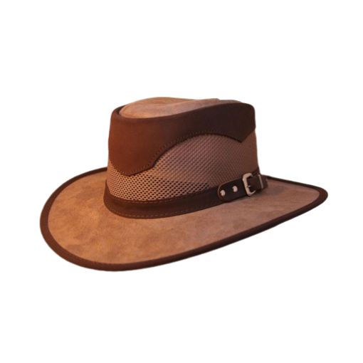 Gambler cowboy hat in leather with classic gambler style design.






