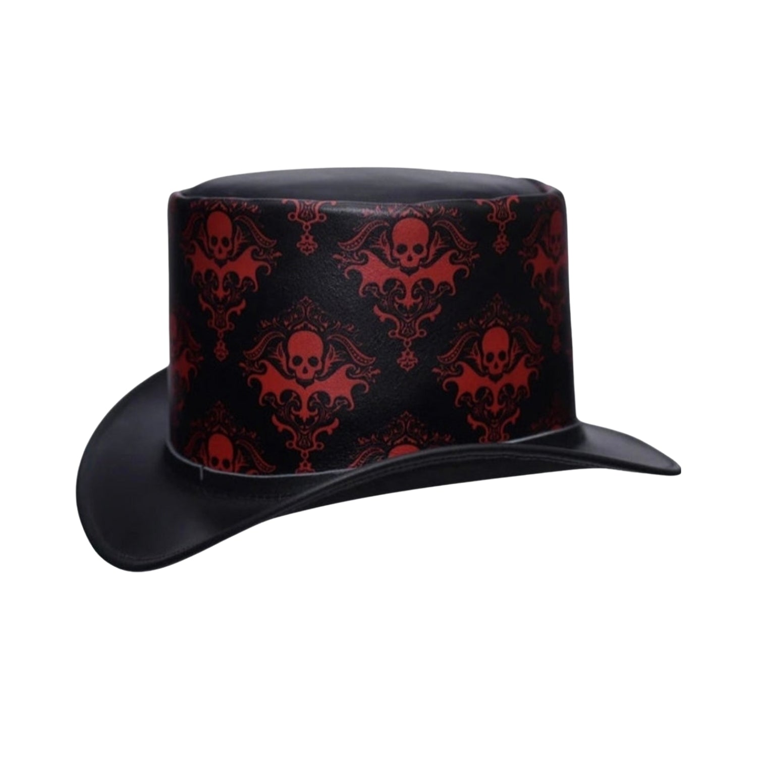 Halloween-ready leather biker hat with vintage vibes.





