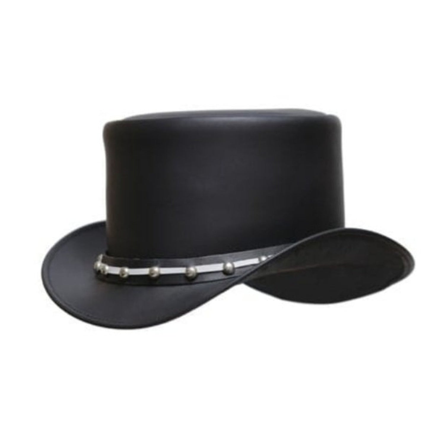 Handmade Leather Top Hat with Steel Rivets – Steampunk Style
