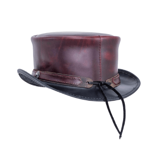 Handmade maroon top hat for Mad Hatter style
