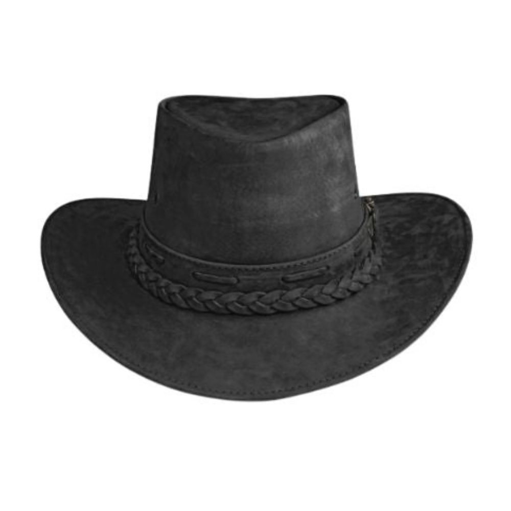 Leather Black Cowboy Hat - Classic Western Style
