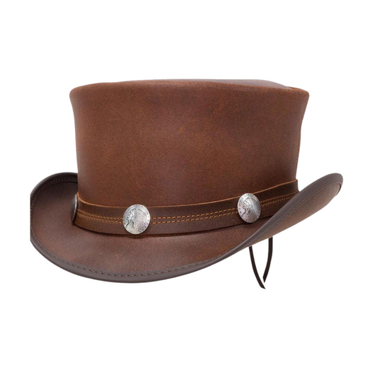 Marlow Plain Top Hat with a sleek nickel band
