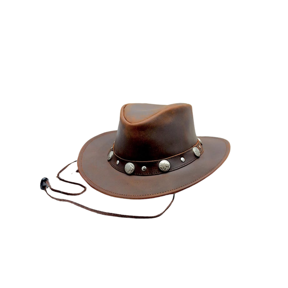 Men's vintage bush hat with concho details





