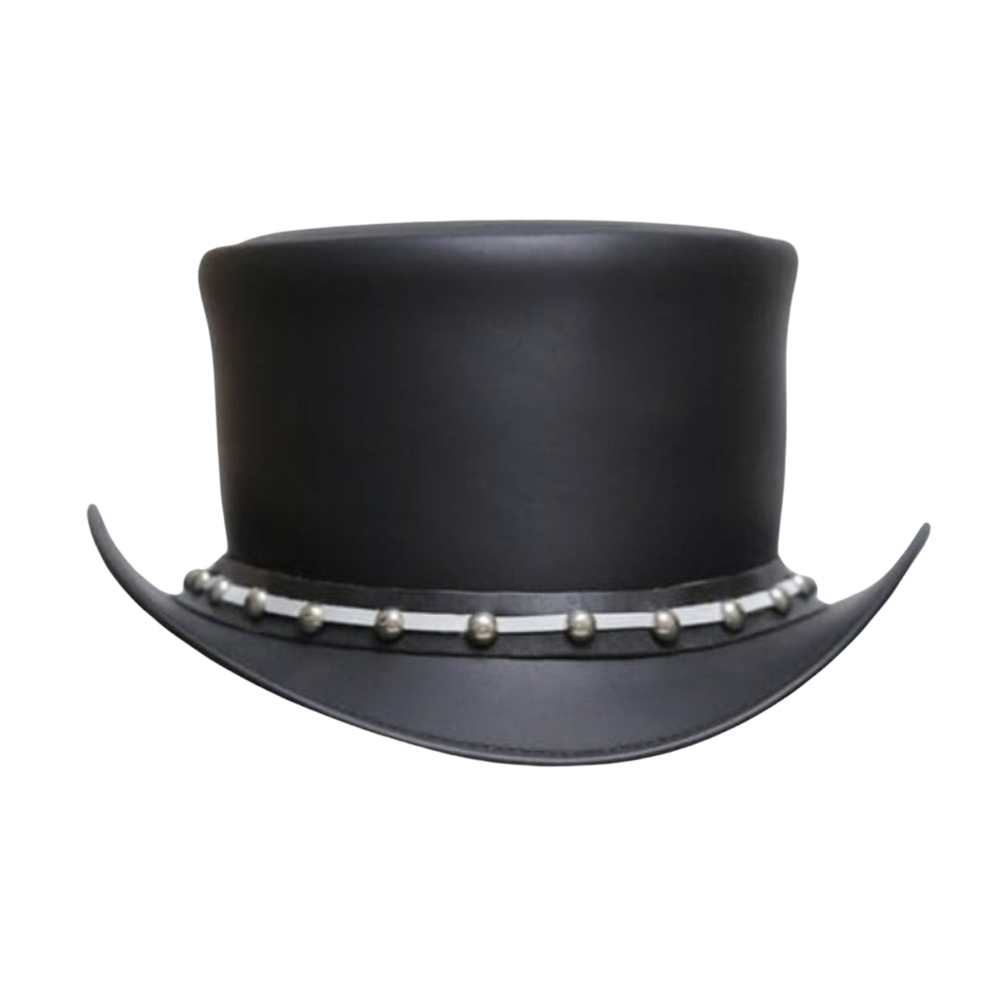 Steampunk Leather Hat with Riveted Band – Unique Handmade Style
