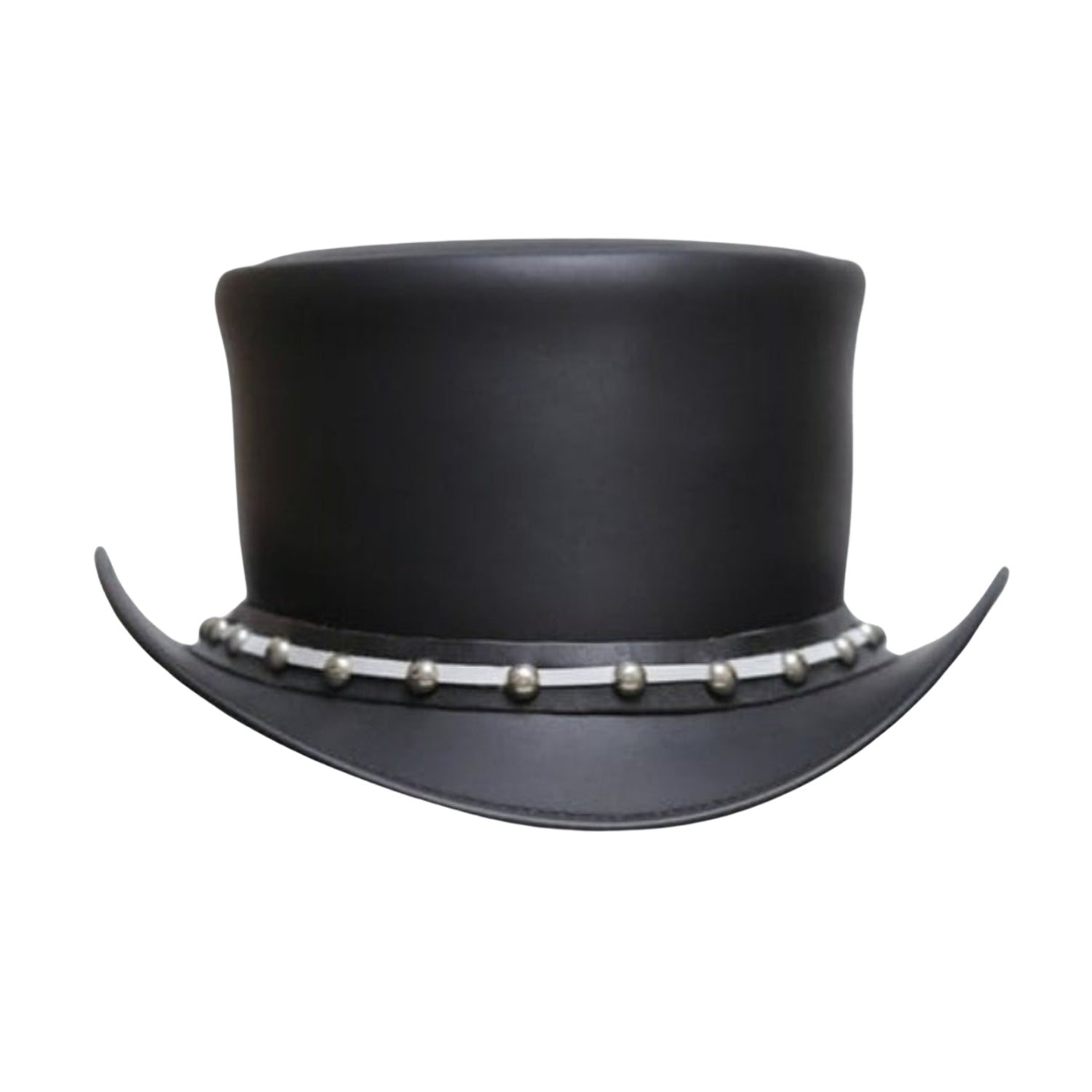 Steampunk Leather Hat with Riveted Band – Unique Handmade Style
