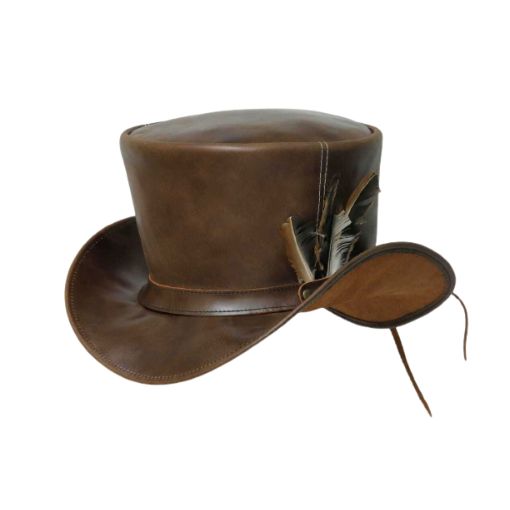 Stylish groom's brown top hat for weddings
