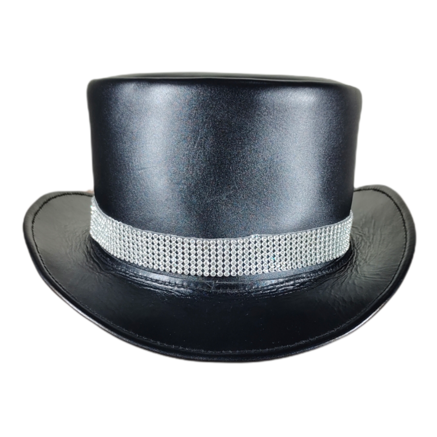 Timeless Victorian-inspired leather top hat with custom fit
